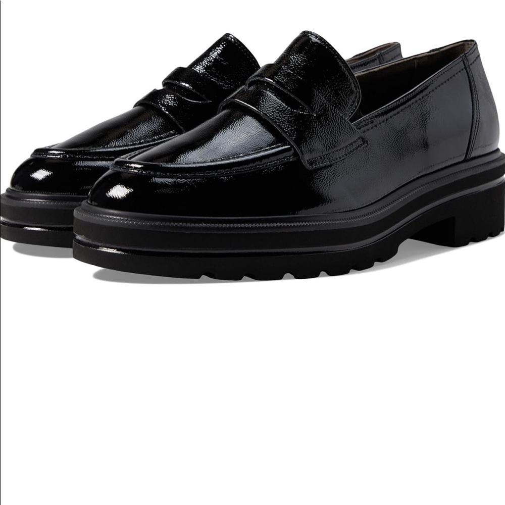 Paul Green black patent loafers